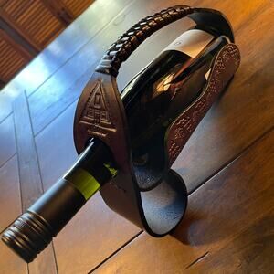 Madeira Wine Portugal Leather Wine Bottle Server Carrier